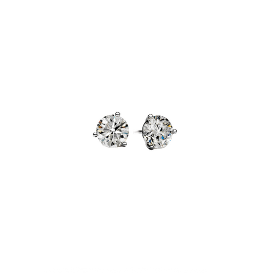 3-Prong Diamond Stud Earrings, 0.75ctw