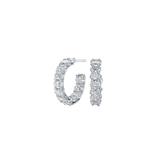 East-West Diamond In/Out Hoop Earrings