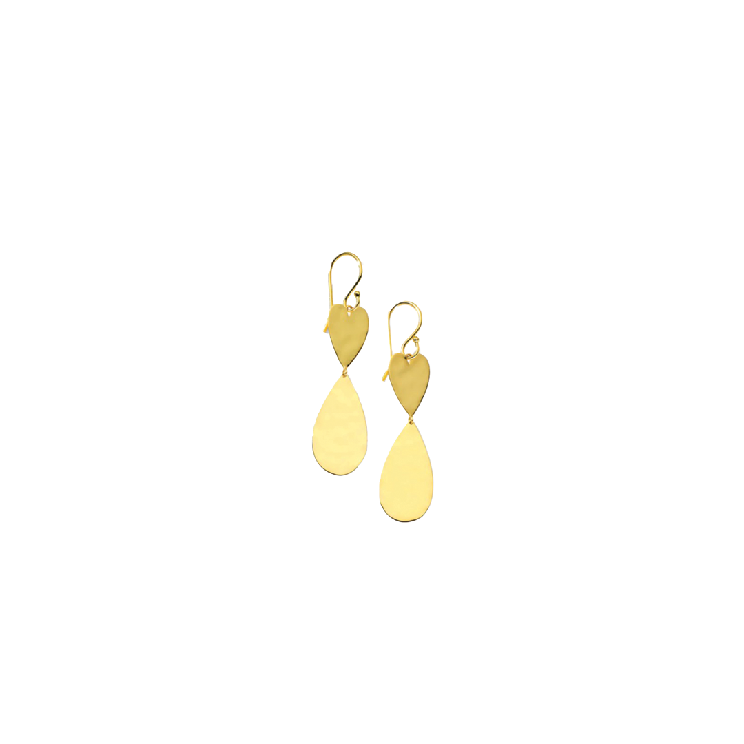 Classico Crinkle Heart & Teardrop Dangle Earrings