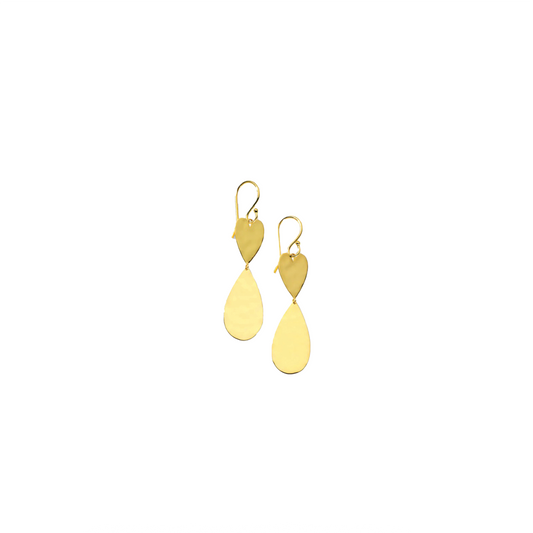 Classico Crinkle Heart & Teardrop Dangle Earrings