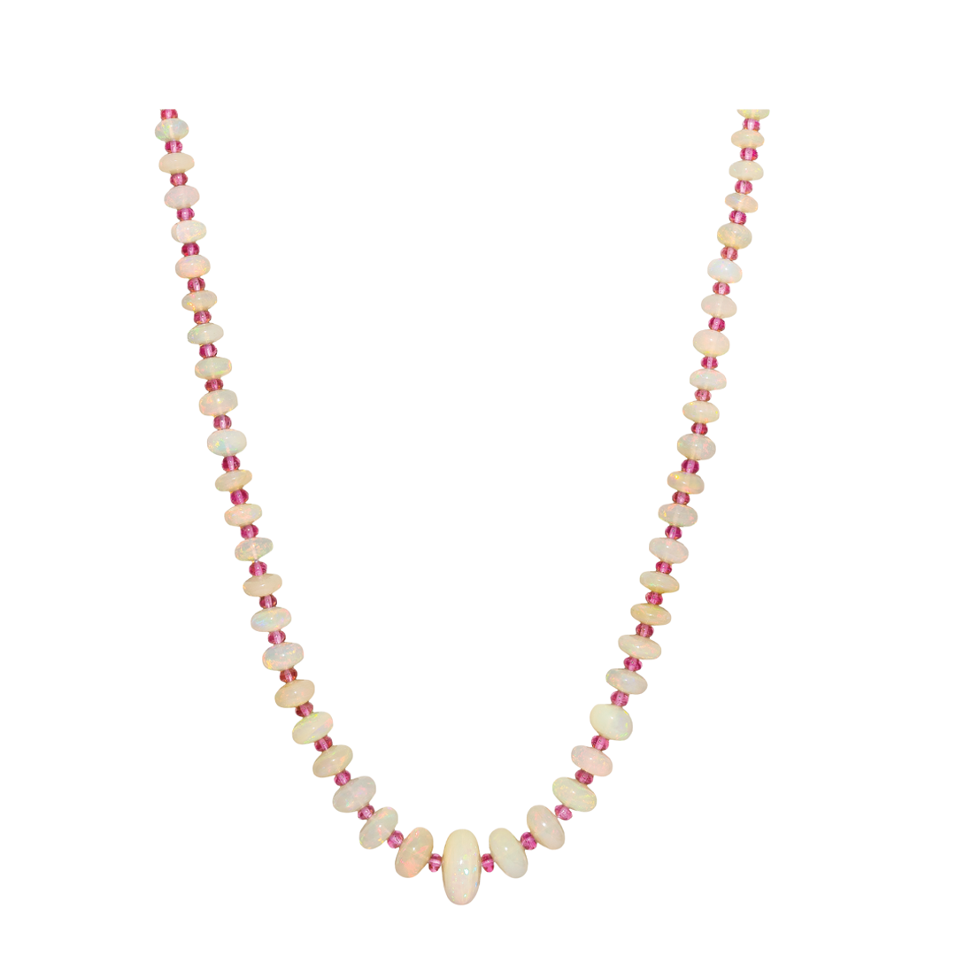 Beyond Opal & Rubellite Beaded Necklace