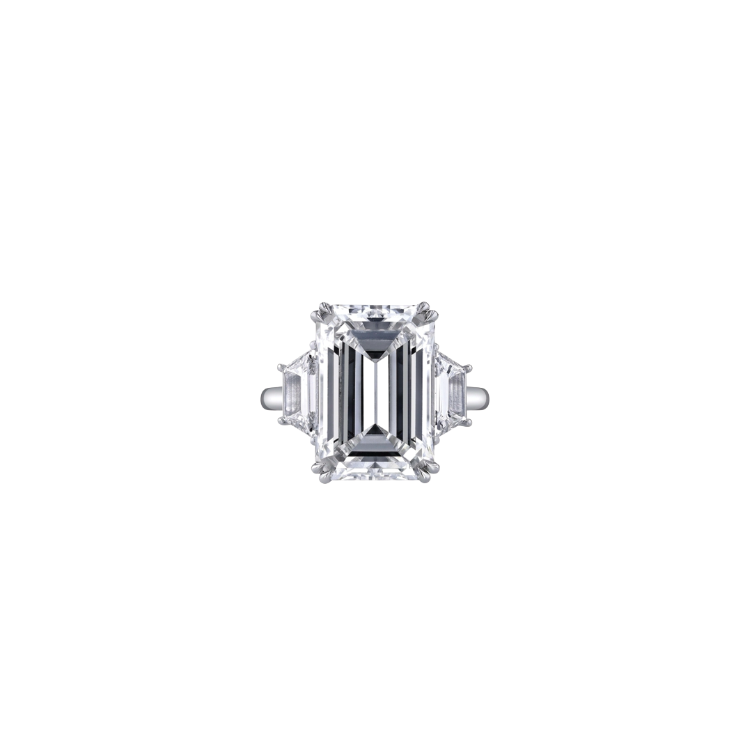 3-Stone Emerald Cut Diamond Ring