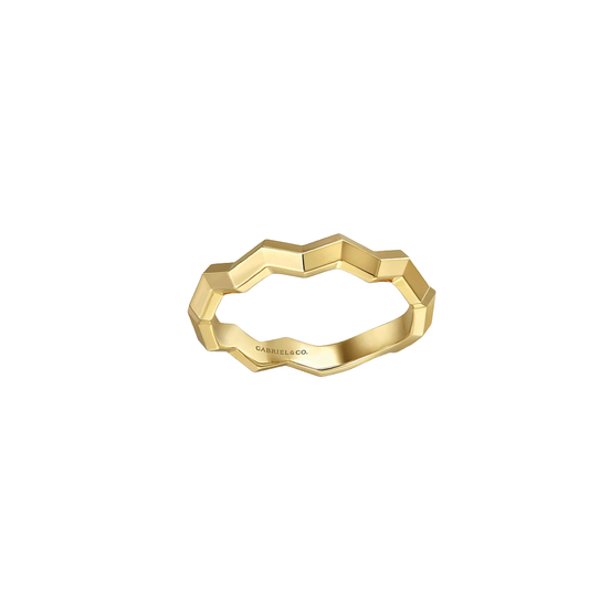 Zig Zag Stackable Gold Ring