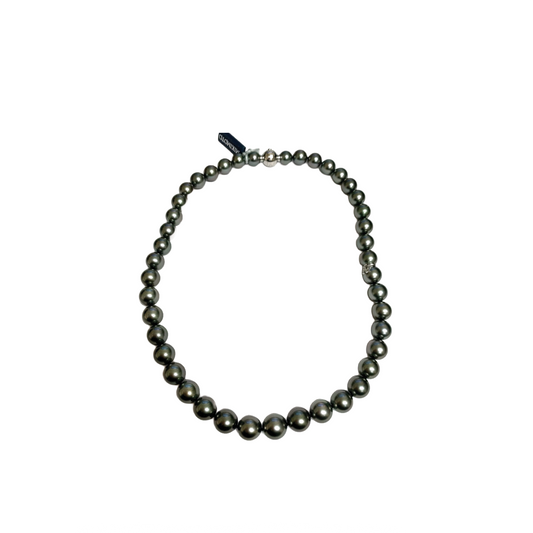 Black South Sea Pearl Strand Necklace with White Gold