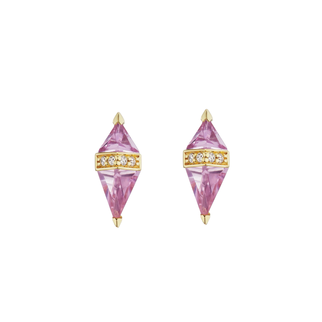 Pietra Pink Topaz and Diamond Earrings