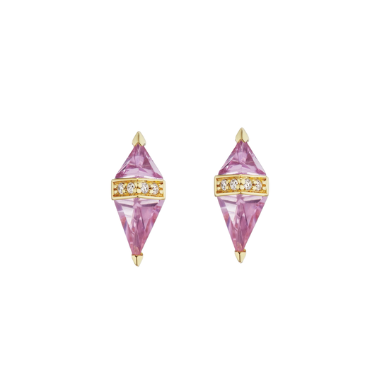 Pietra Pink Topaz and Diamond Earrings