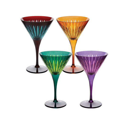 L'Objet Assorted Color Prism Martini Glass Set