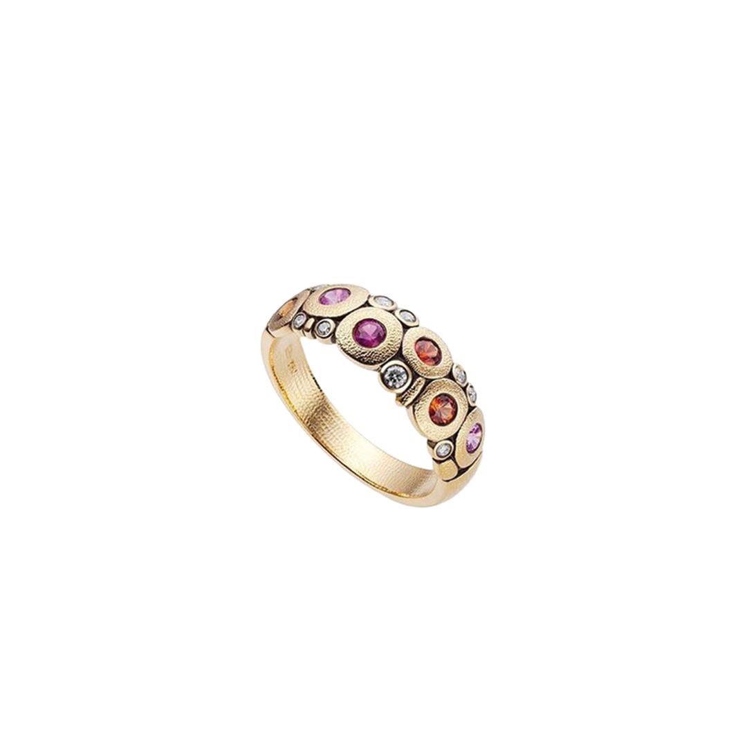 Candy Dome Ring with Sapphires and Diamonds