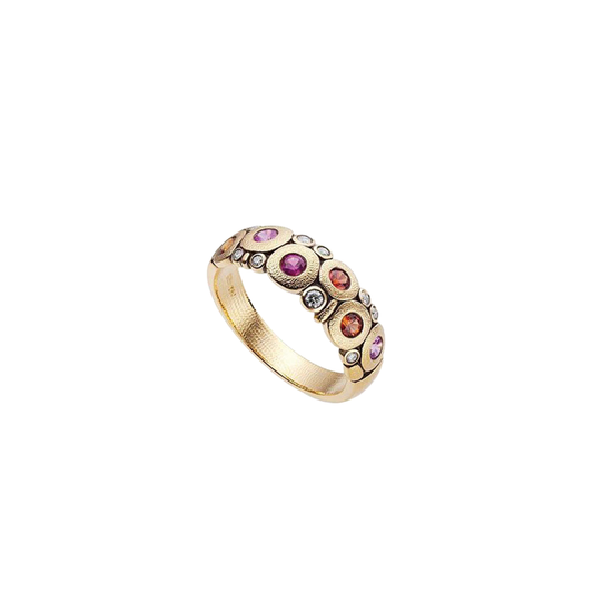 Candy Dome Ring with Sapphires and Diamonds