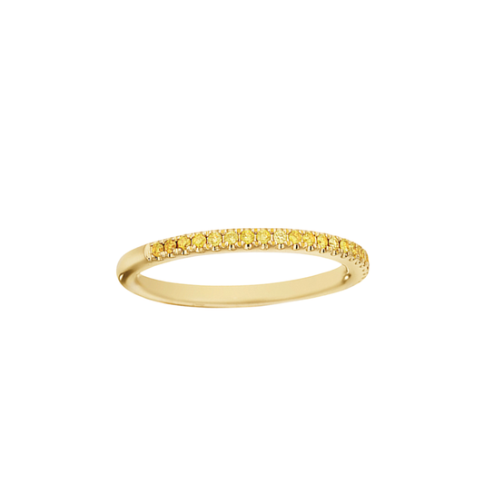 Yellow Diamond Band in Yellow Gold