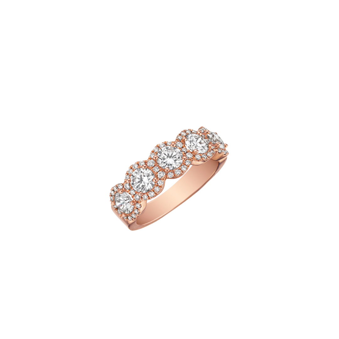 7-Stone Diamond Wedding Band in Rose Gold