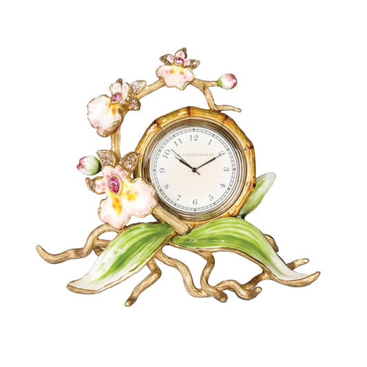 Jay Strongwater Tara Orchid Flora Clock