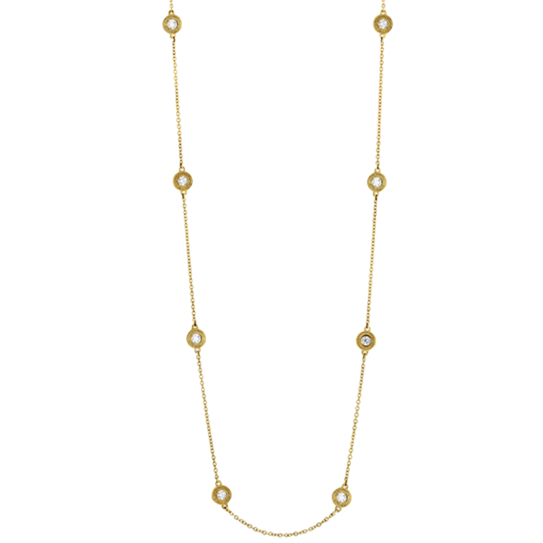 8-Station Diamond Necklace in Yellow Gold