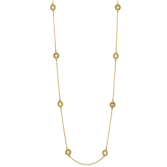 8-Station Diamond Necklace in Yellow Gold