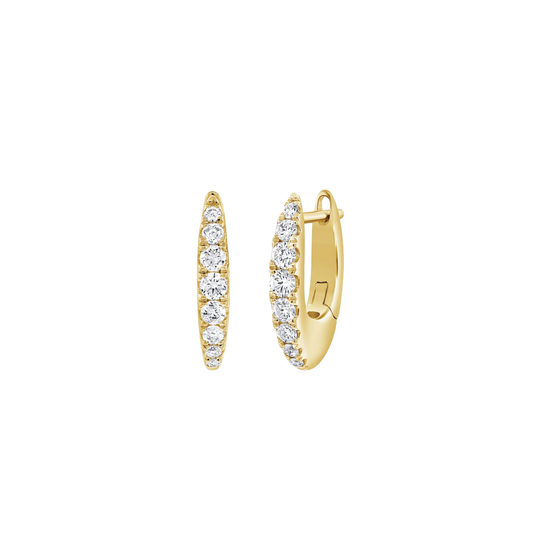 Diamond Hoop Earrings in Yellow Gold