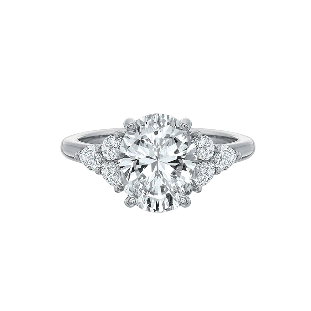 Fancy Bloom Engagement Ring with Round, Oval and Pear Shaped Diamonds