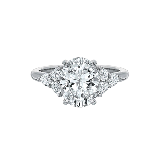 Fancy Bloom Engagement Ring with Round, Oval and Pear Shaped Diamonds