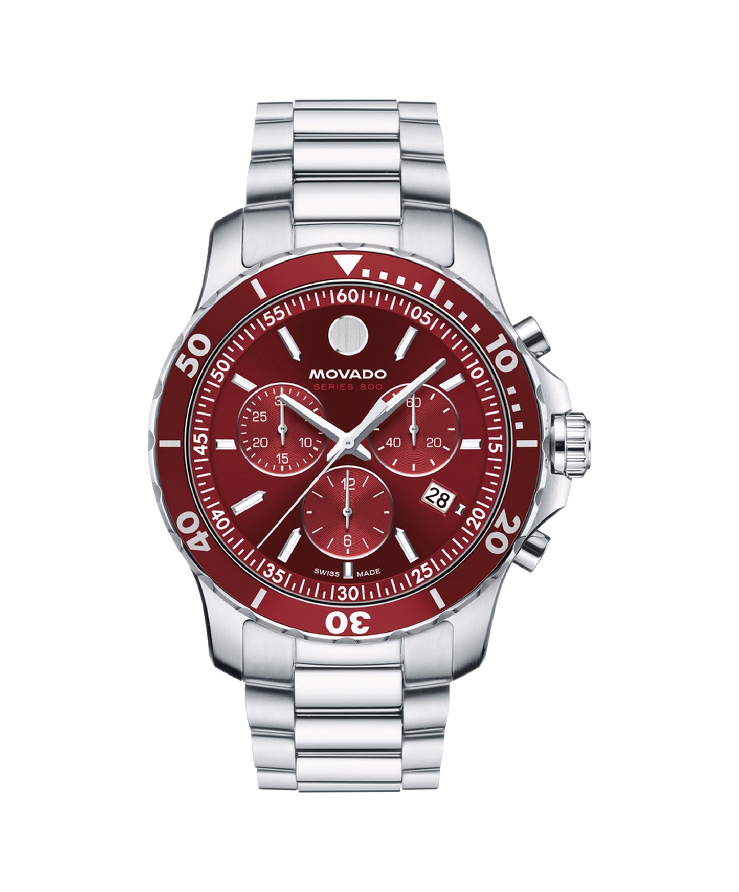 42mm Series 800 Chronograph Watch with Red Dial