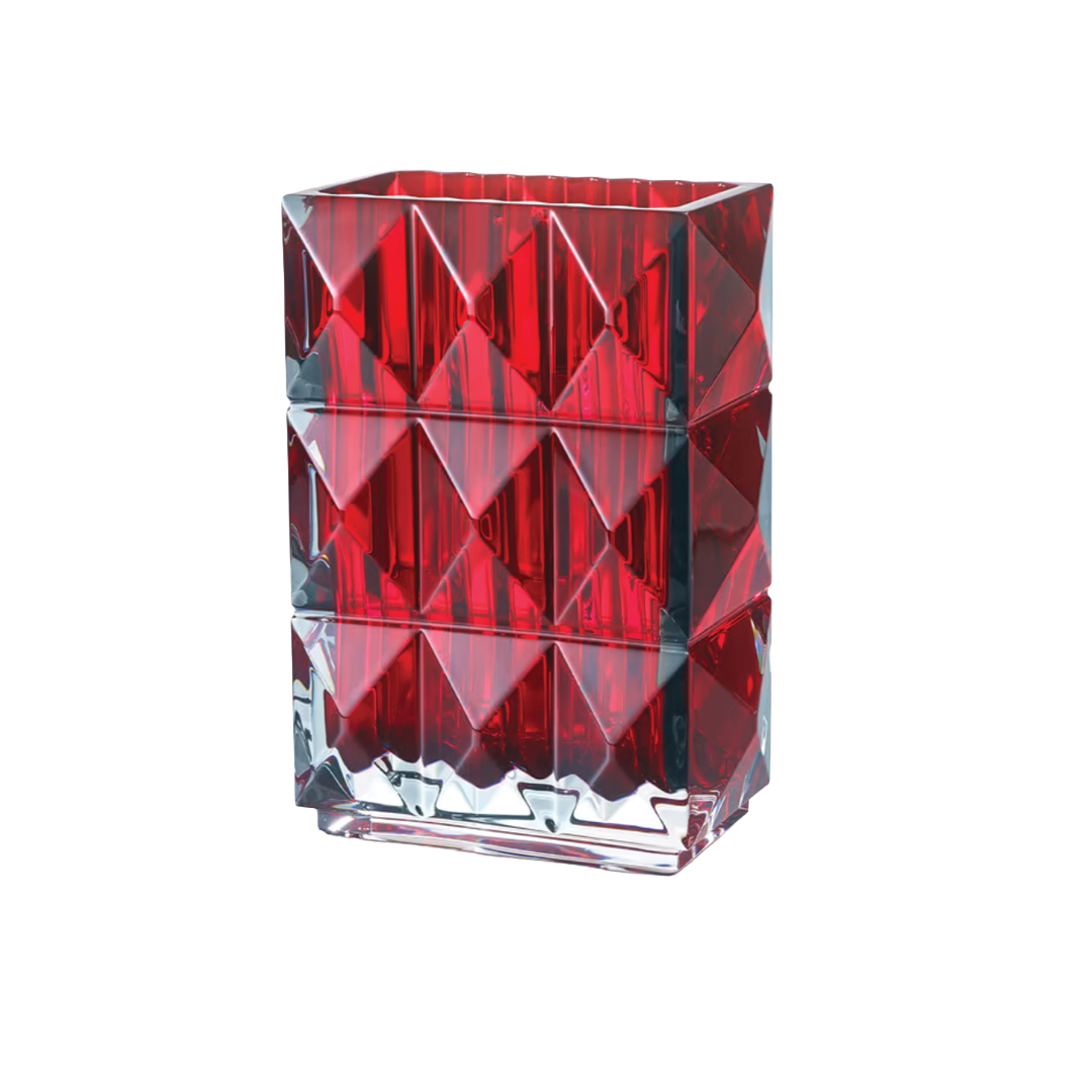 Baccarat Red Louxor Rectangular Vase