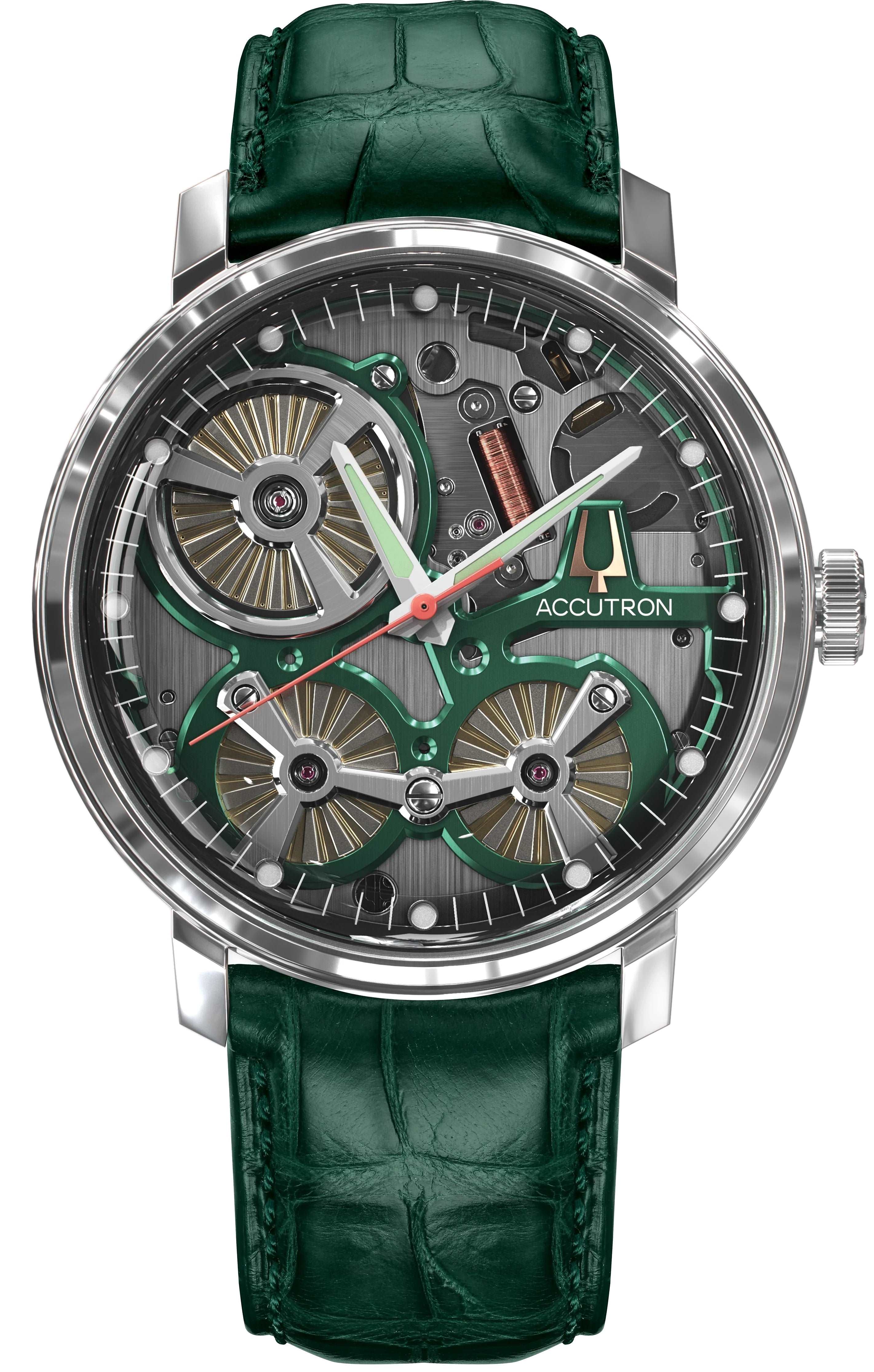 Accutron Spaceview 2020 Watch with Green Strap