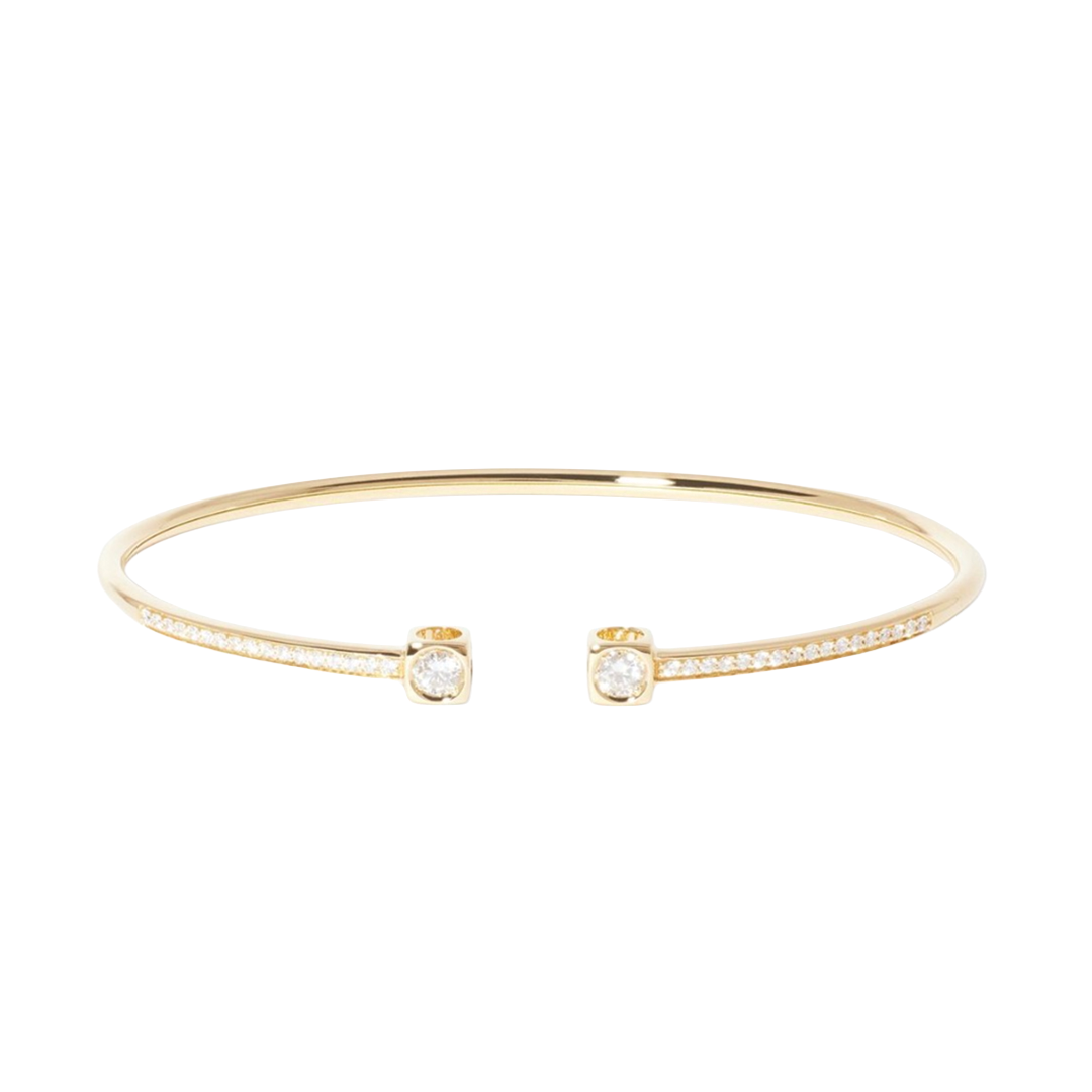 Le Cube Diamant Medium Gold and Diamond Bracelet