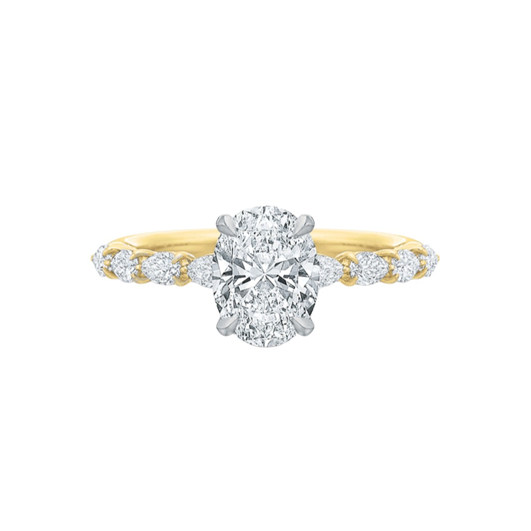 Round Prong-Set Engagement Ring with Diamond Shank