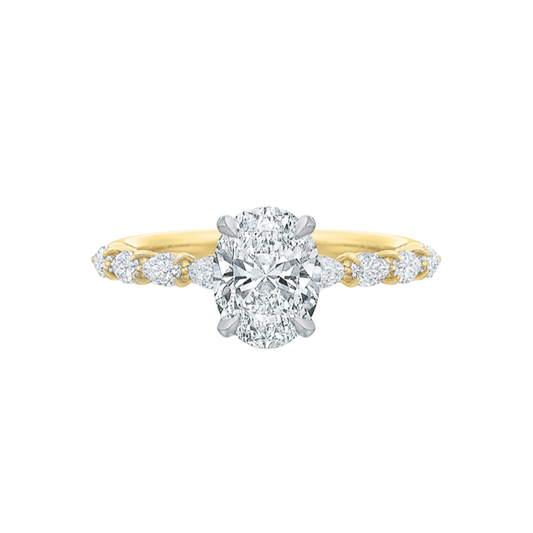 Round Prong-Set Engagement Ring with Diamond Shank