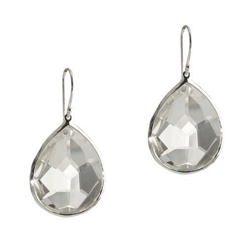 Silver Rock Candy Teardrop Earrings in Quartz