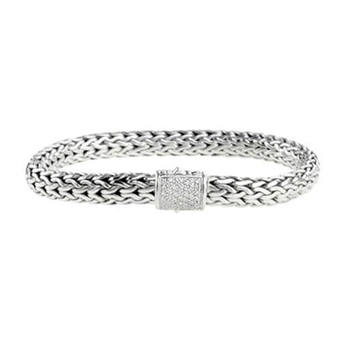 Classic Chain Bracelet with Pavé Diamonds