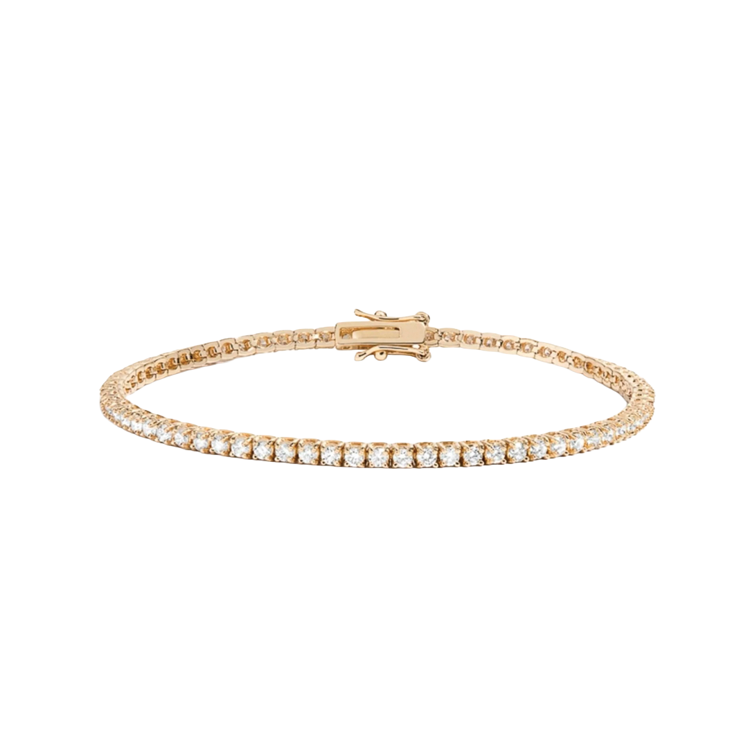90-Stone Diamond Tennis Bracelet in Yellow Gold