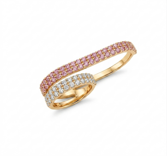 Two-Row Double Finger Ring