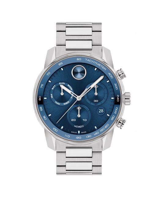 44mm Bold Verso Chronograph with Blue Dial