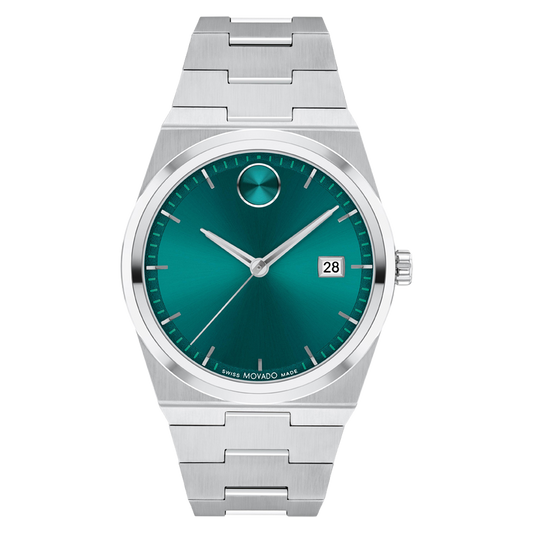 40mm Bold Quest Watch with Green Dial and Stainless Steel Bracelet