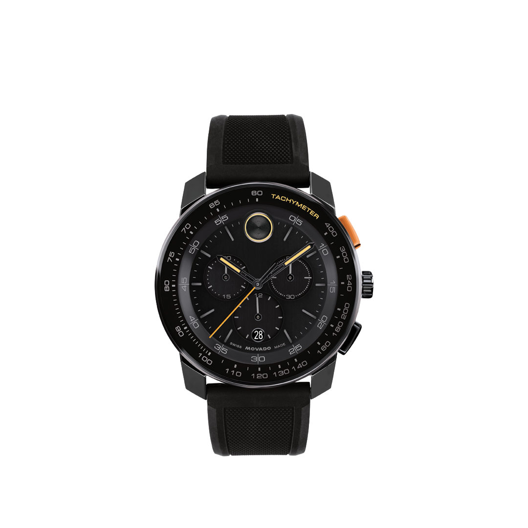 44mm Bold TR90 Chronograph Watch with Black Dial