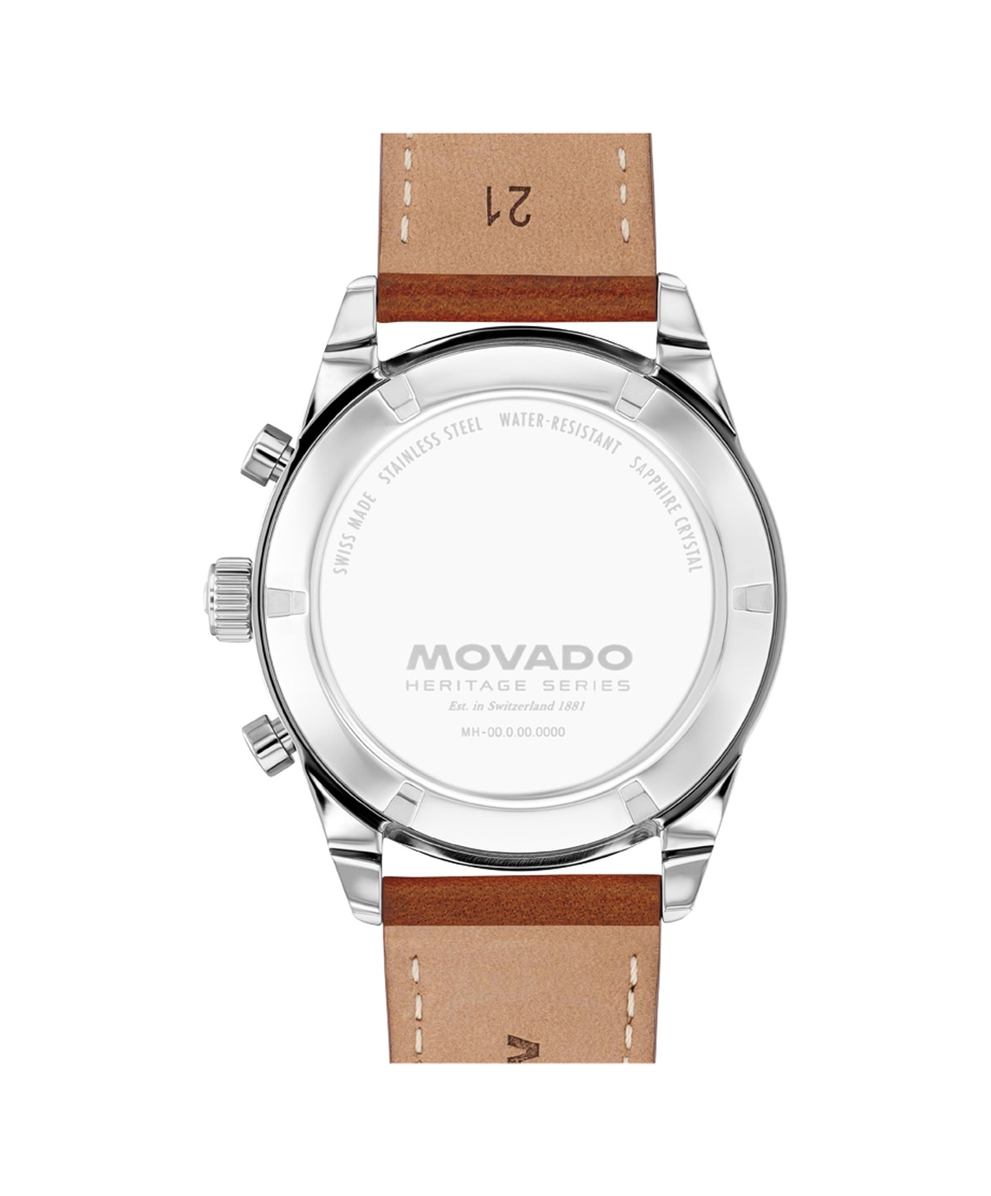 42mm Heritage Calendoplan S Chronograph Watch with Leather Strap