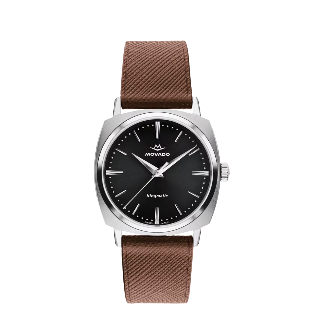 34mm Kingmatic Watch in Brown Leather