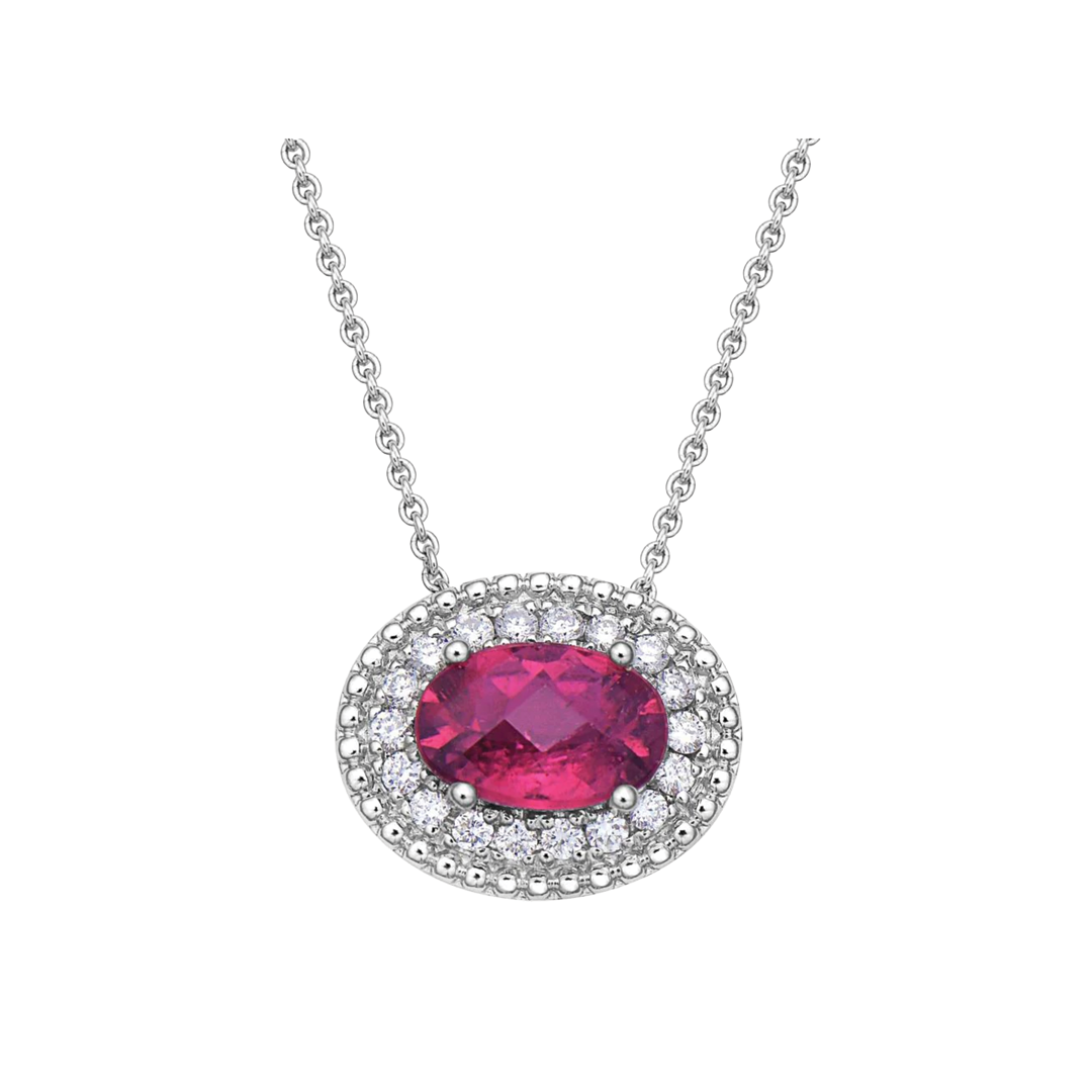 Rebellite Pastel Pendant Necklace with Diamonds