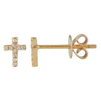 Cross Diamond Stud Earrings