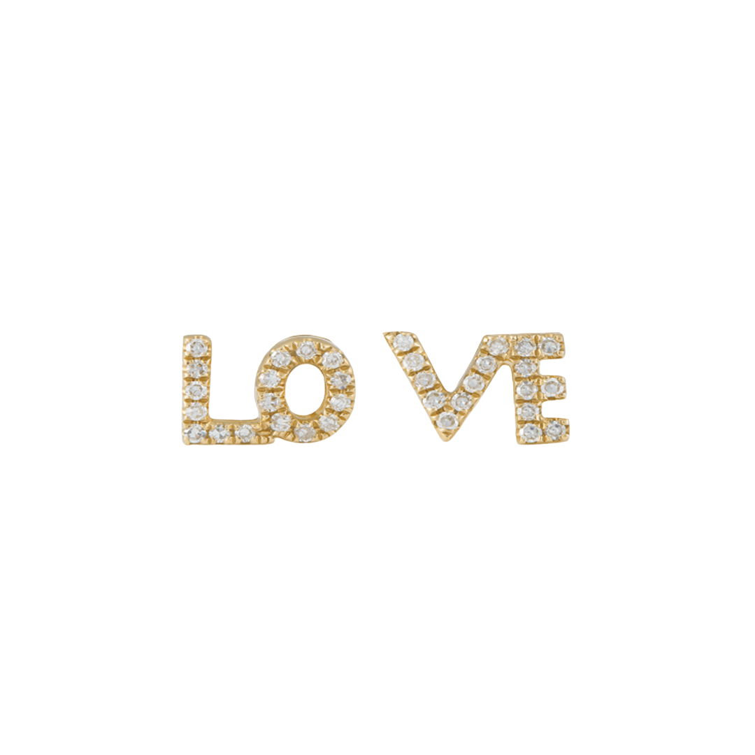 LO & VE Diamond Stud Earrings in Yellow Gold