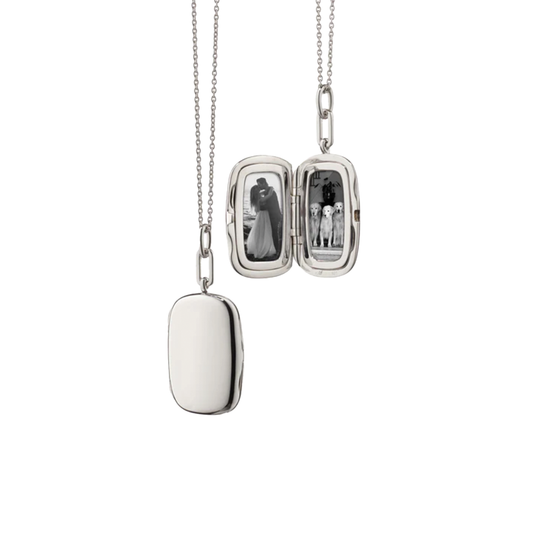 'Jane' Rectangular Locket in Sterling Silver