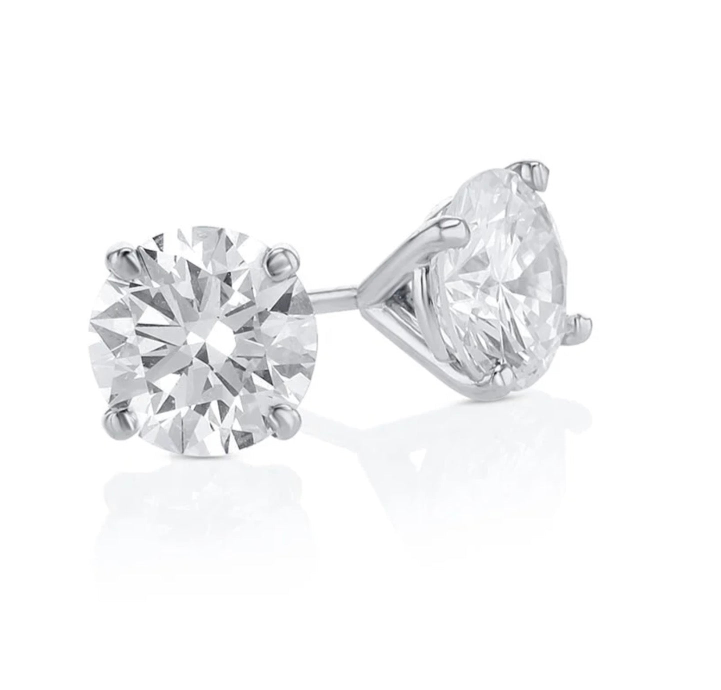 4-Prong Diamond Stud Earrings, 4.00ctw