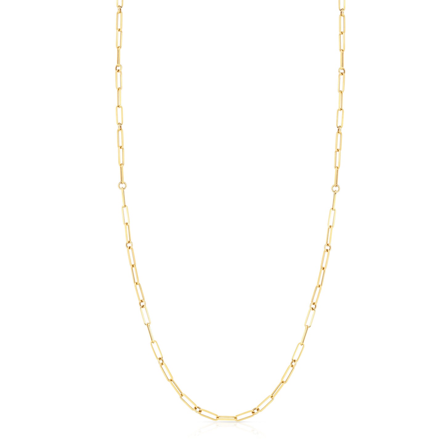 Alternating Paperclip and Round Link Chain Necklace