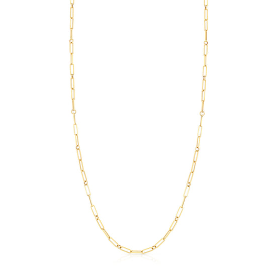Alternating Paperclip and Round Link Chain Necklace
