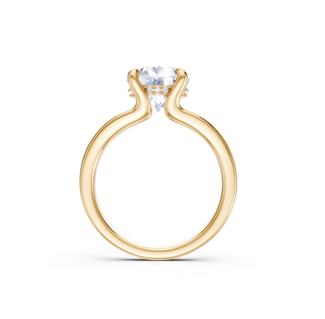 Oval Diamond Engagement Ring Setting with Split Shank
