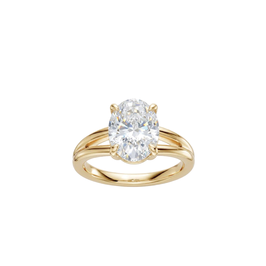 Oval Diamond Engagement Ring Setting with Split Shank