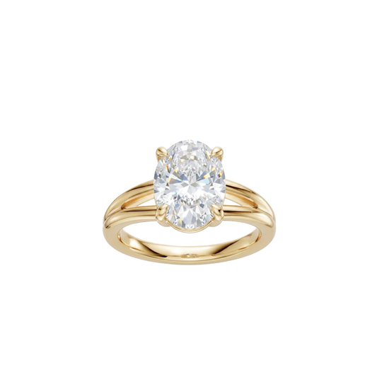 Oval Diamond Engagement Ring Setting with Split Shank