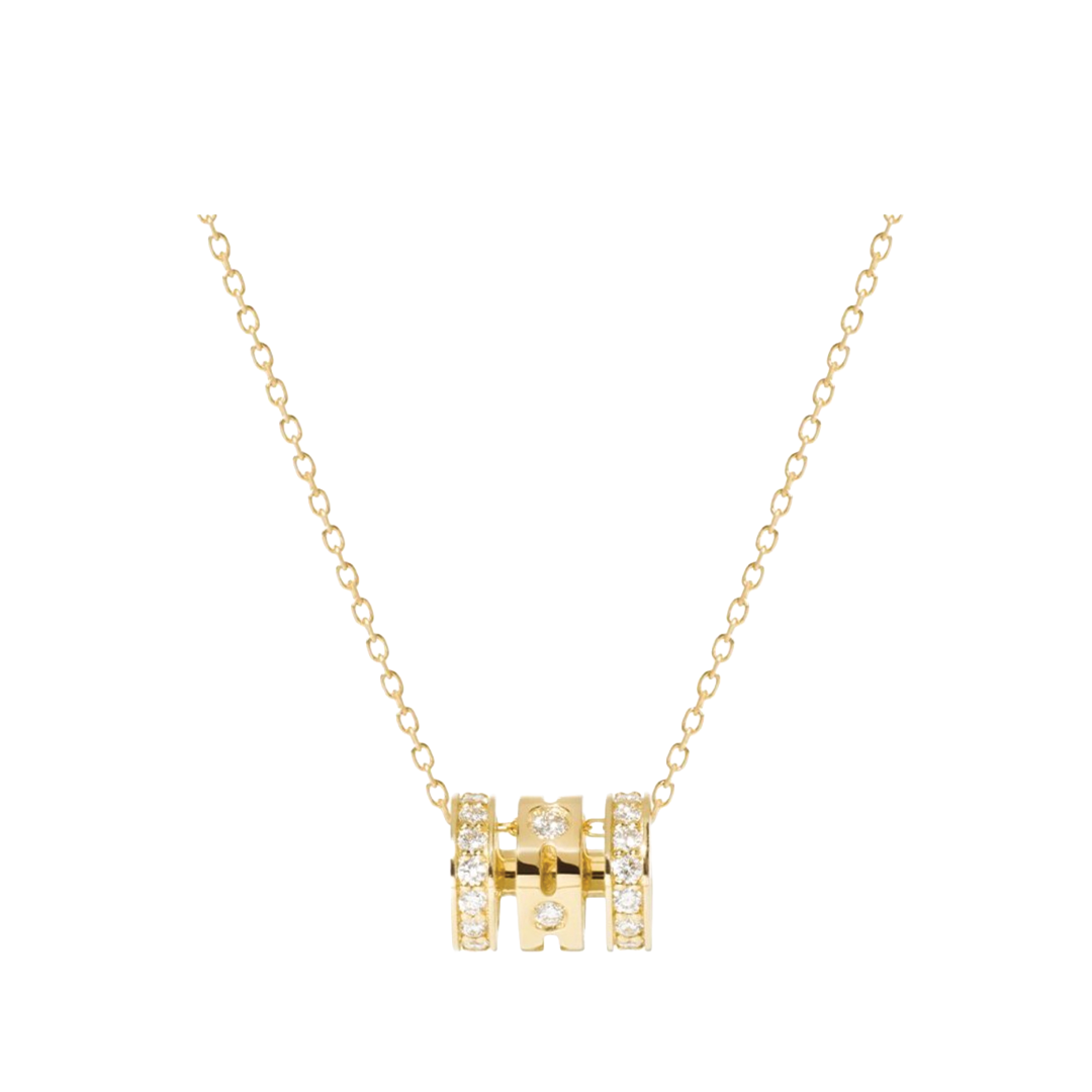 3-Row Diamond Pendant Necklace