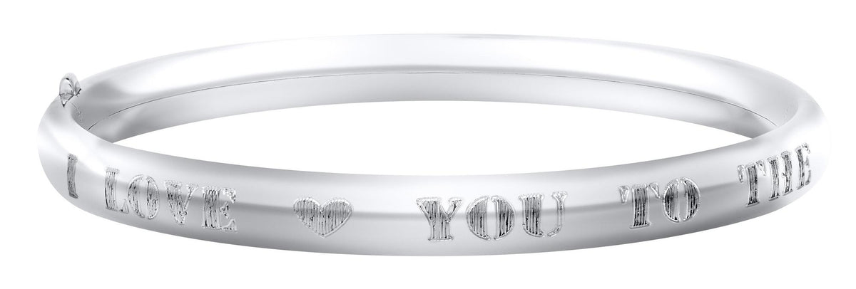 Moon And Back Baby Bangle in Silver