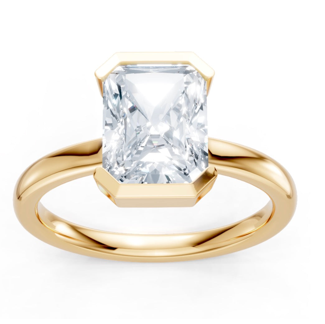 Emerald Cut Diamond Solitaire Engagment Ring Setting