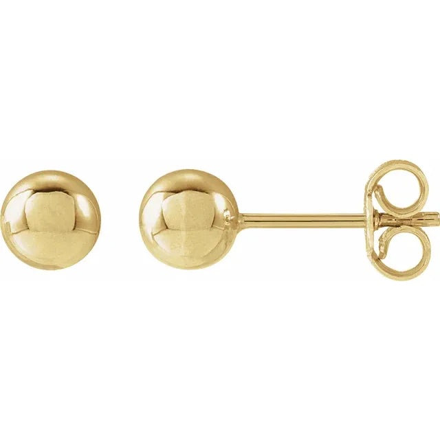 5mm Gold Ball Stud Earrings